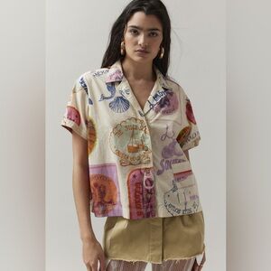 NWT Urban Outfitters BDG Del Rey Souvenir Button-Down Top